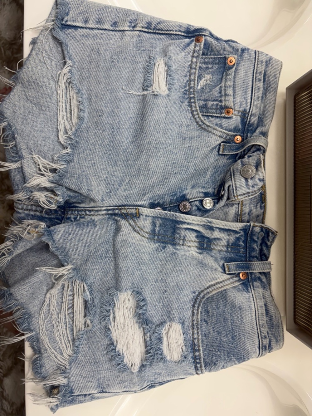 Levi's Light Blue Denim Jeans with Tan Leather Patch
